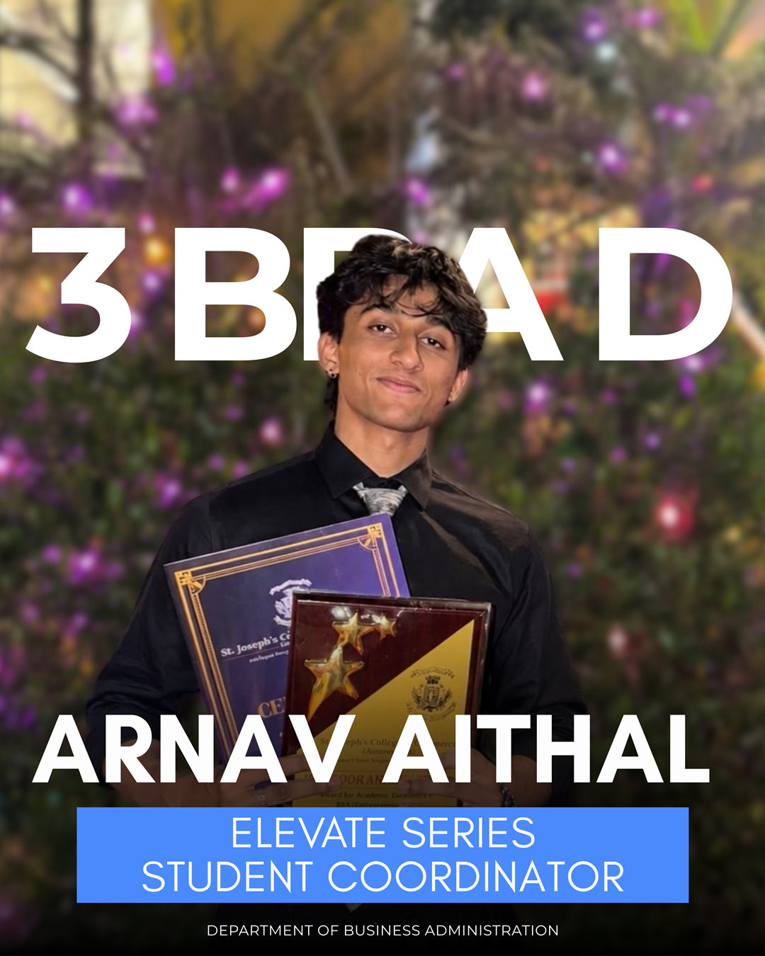 Arnav Aithal, 3 BBA B — Josephite Business Club Student Coordinator